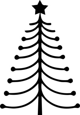 Noel Arkaplanı için Şık Şekli Detaylı Xmas Ağacı Tasarımı