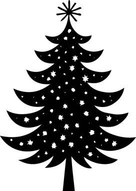 Basit Silueti olan Noel Ağacı Clipart TemasıName