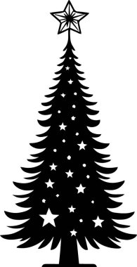 Vintage Stili Hediye Etiketi için Zarif Noel Ağacı Logosu