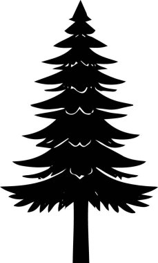 Düz Vektörde Yazdırma Tasarımı için Zarif Şenlik Ağacı Çizimi