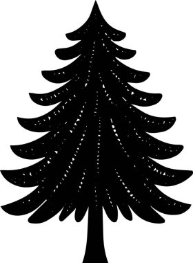 Minimum Biçimli Tatil Posteri için Zarif Evergreen Ağacı Çizimi