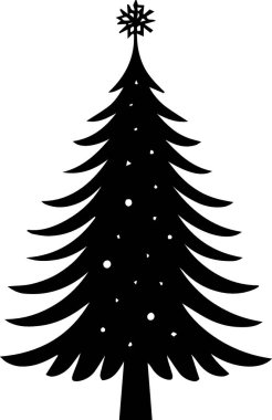 Beyaz Arkaplanda Kış Dekorasyonu İçin Zarif Kışın Ağaç Simgesi