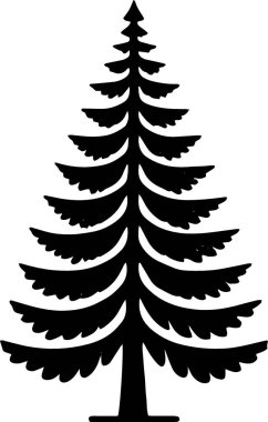Düz Vektördeki Bayram Teması için Noel Ağacı Logosu