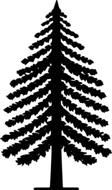 Monokrom Sanatında Kış Dekorasyonu İçin Bayramlık Çam Ağacı Grafiği