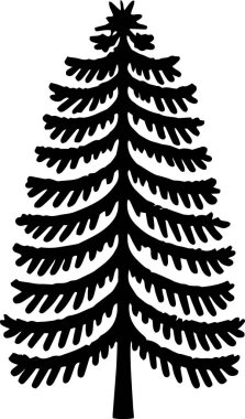 Beyaz Arkaplanda Şenlikli Davet İçin Bayram Ağacı Clipart