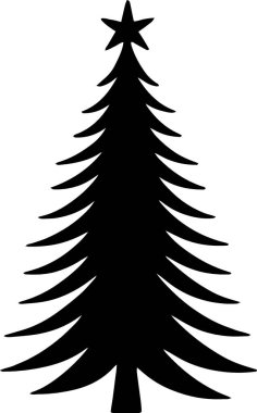 Çizgi Çizgisi Olarak Web Sitesi Afişi İçin Şenlikli Kış fitili Ağacı Resimleri