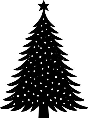 Noel için Beyaz Arkaplan Üzerine Şenlikli Kış Çam Ağacı Tasarımı