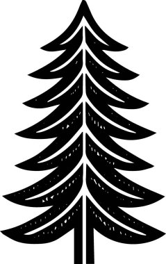 Temiz Çizgileri olan Sanat Projesi için Şenlikli Xmas Ağacı Resimleri