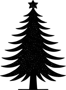 Vintage Biçimli Web Sayfası için Geometrik Noel Ağacı Clipart