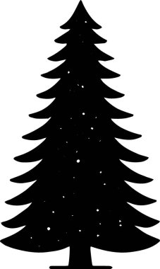 Monokrom Sanatında Tatil Posteri için Geometrik Noel Ağacı Grafiği