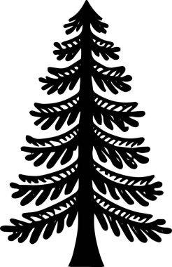 Minimal Biçimli Yapı Projesi için Geometrik Evergreen Noel Ağacı Vektörü