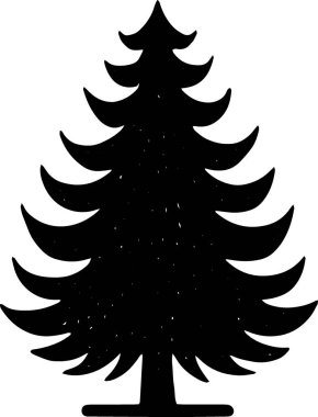 Düz Vektör ile Tatil Posteri için Geometrik Festivalsel Ağaç Çizimi