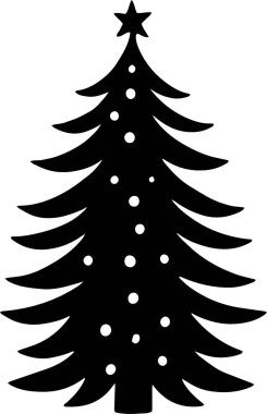 Düz Vektör Kış Dekorasyonu için Geometrik Şenlik Ağacı Resimleri