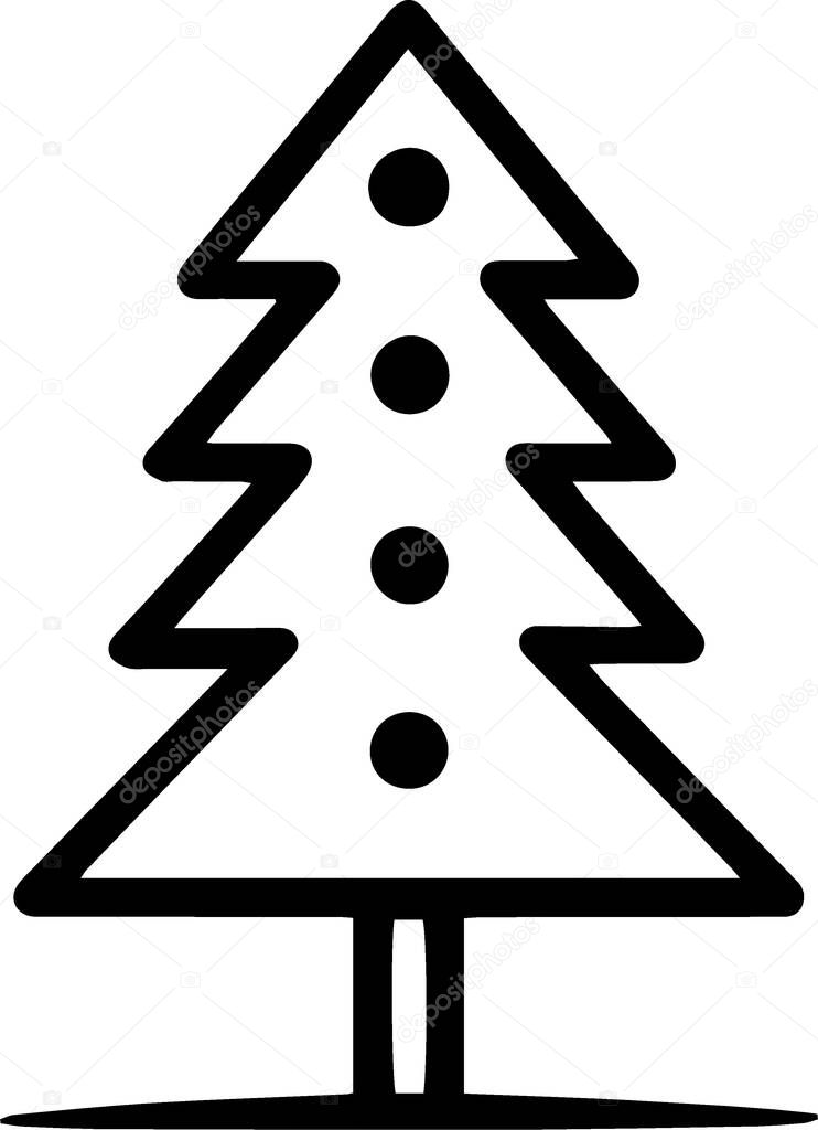 Christmas silhouette line art outline vector