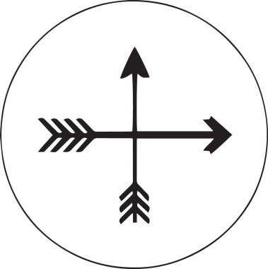 Vektör İnce Zarif Ok Silüet Simgesi Simgesi