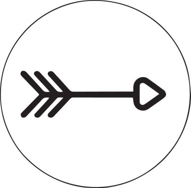 Vektör İnce Dinamik Ok Silüeti Simgesi