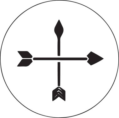 Vektör İnce Temiz Ok Silüet Simgesi Simgesi