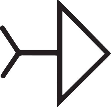 Vektör İşaretleyici Ana Hattı Ok Silueti Simgesi Simgesi