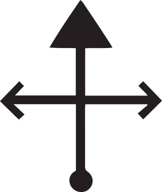 Vektör Kılavuzu Düz Ok Silüeti Simgesi