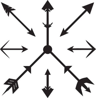 Vektör Beyaz Ok Silüet Simgesi Simgesi