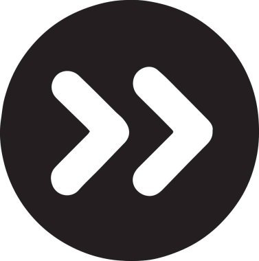 Beyaz İnce Ok Silüeti Simgesi