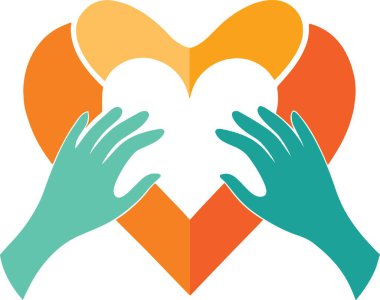 Kalp şeklini koruyan eller sevgi ve desteği sembolize eder.