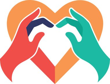 Ellerin kalp şeklini oluşturması aşk bakımını ve bağlantıyı simgeliyor.