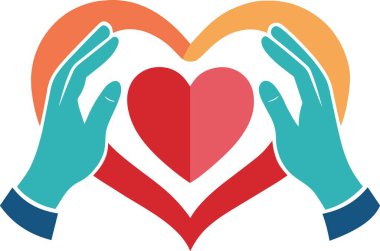 Kalp şeklindeki eller bakım korumayı ve aşkı simgeler.