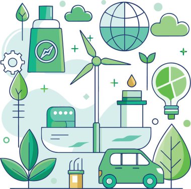 Sürdürülebilir gelecekteki yeşil enerji kaynakları çevre dostu teknoloji ve çevresel koruma