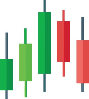 Renkli borsa şamdan şeması beyaz arka planda izole edildi