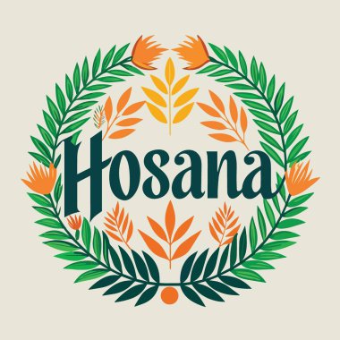 Etrafı canlı yeşil yapraklarla, turuncu çiçeklerle ve dekoratif bir çelenk içinde altın buğday saplarıyla çevrili yuvarlak bir dizayn.