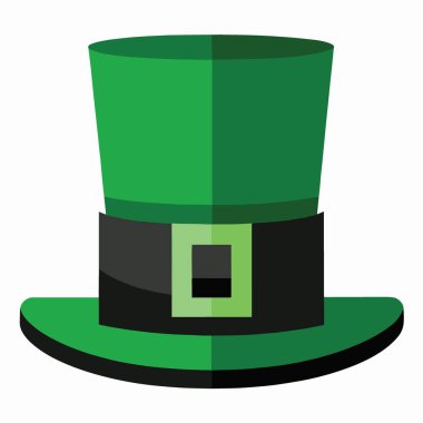 Siyah bantlı canlı yeşil bir cüce şapka ve temiz beyaz arka planda izole edilmiş bir kare toka.