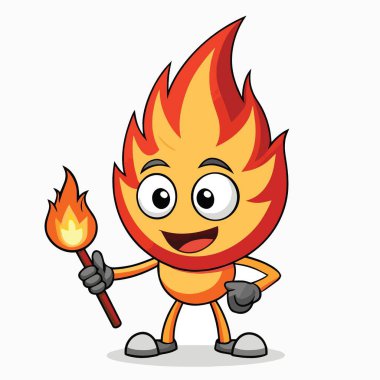 Sevimli bir çizgi film karakteri neşe içinde yanan bir meşale tutuyordu. Isınan bir sıcaklık ve eğlenceli bir kişiliği vardı.