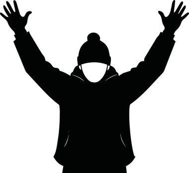 Minimalist düz tasarım, temiz bir arka planda şık şehir kıyafeti giymiş genç bir adamı gösteriyor..