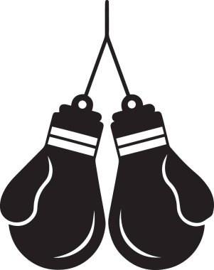 Basit bir grafik simgesi bir çift boks eldivenini birbirine bağlayıp asılı gösteriyor..