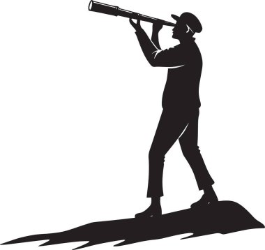 Ay yüzeyini ve kraterleri incelemek için büyük bir teleskop kullanan birinin detaylı görüntüsü.