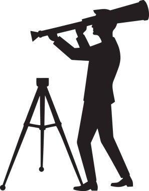 Teleskop silueti kullanarak yeni fırsatlar ve pazar eğilimleri arama kavramı.