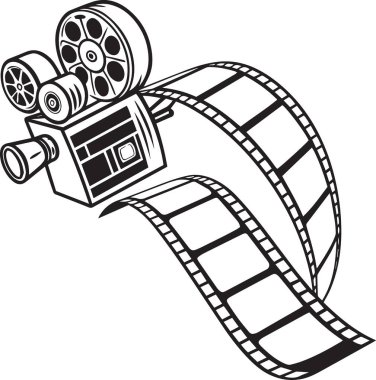 Sinema ve eğlence için kıvrımlı film şeritli siyah beyaz film makaraları