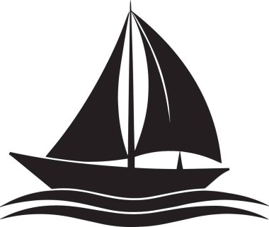 Denizcilik, denizcilik ve seyahat temalı tasarımlar için ideal bir yelkenli silueti.