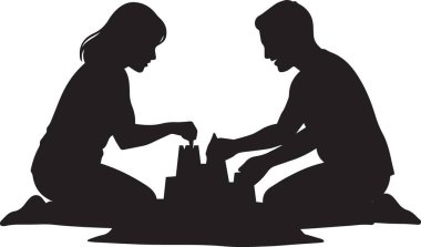 Siyah siluet bir kadın ve çocuk vektörü birlikte dua ederek ibadet ediyorlar.