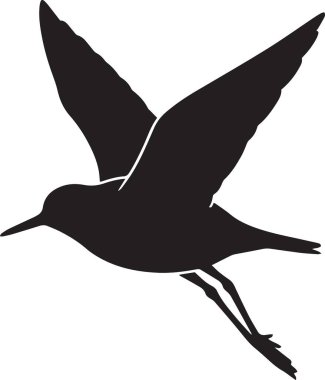 Uçan bir sinekkuşunun siyah vektör silueti, doğa ve bahçe temalı tasarımlar için mükemmel.