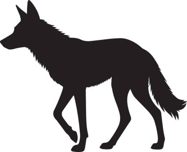 Vahşi yaşam ve köpek temalı projeler için ideal bir kurt ya da köpek silueti