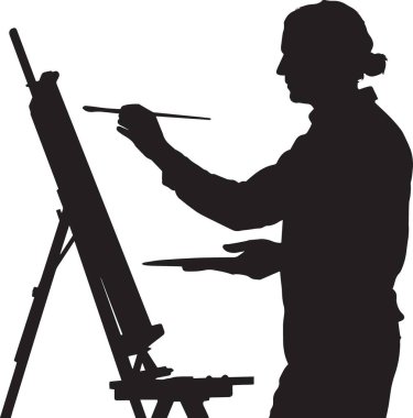 Sırt çantalı ve bastonlu bir taşıyıcı silueti, uzun mesafe yürüyüşleri, yürüyüş ve açık hava maceralarını tasvir ediyor.