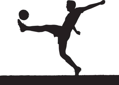 Bir dövüş sanatçısının siyah vektör silueti dinamik hareketlerde yüksek bir tekme atıyor, karate, tekvando ve dövüş tasarımları için güçlü spor çizimleri yapıyor.