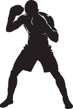 Spor, spor, spor ve süper kahraman temalı tasarımlar için ideal kaslı bir adamın siyah siluet vektörü
