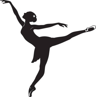 Dans performansını ve sanatsal ifadeyi temsil eden tef tutan dinamik bir sıçrayışta olan bir kadın balerin silueti.