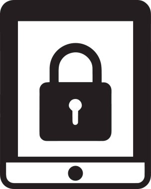 Bir dizüstü bilgisayar ekranındaki asma kilit simgesinin siyah ve beyaz vektörü, çevrimiçi güvenlik siber güvenliği ve dijital veri korumasını temsil ediyor