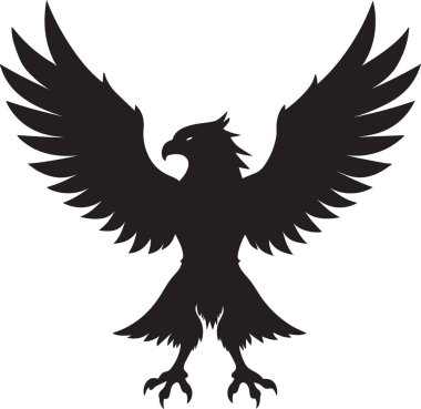 Kanatları açık siyah ve beyaz kartal güçlü bir şekilde yukarı doğru uçuyor.