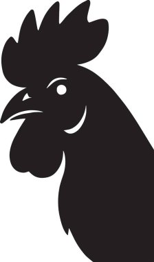 Siyah bir horoz kafası, yakından taraklı göz ve gagalı. Kümes hayvanları için ideal.