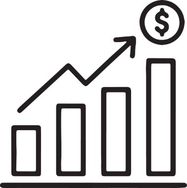 Dolar Büyümesi Çizelgesi Gelir Çizelgesi Finans Hattı Simgesi